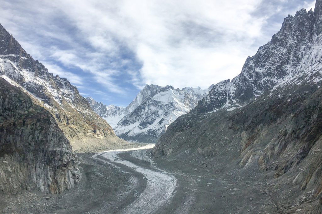 view of the montenvers mer de glacé