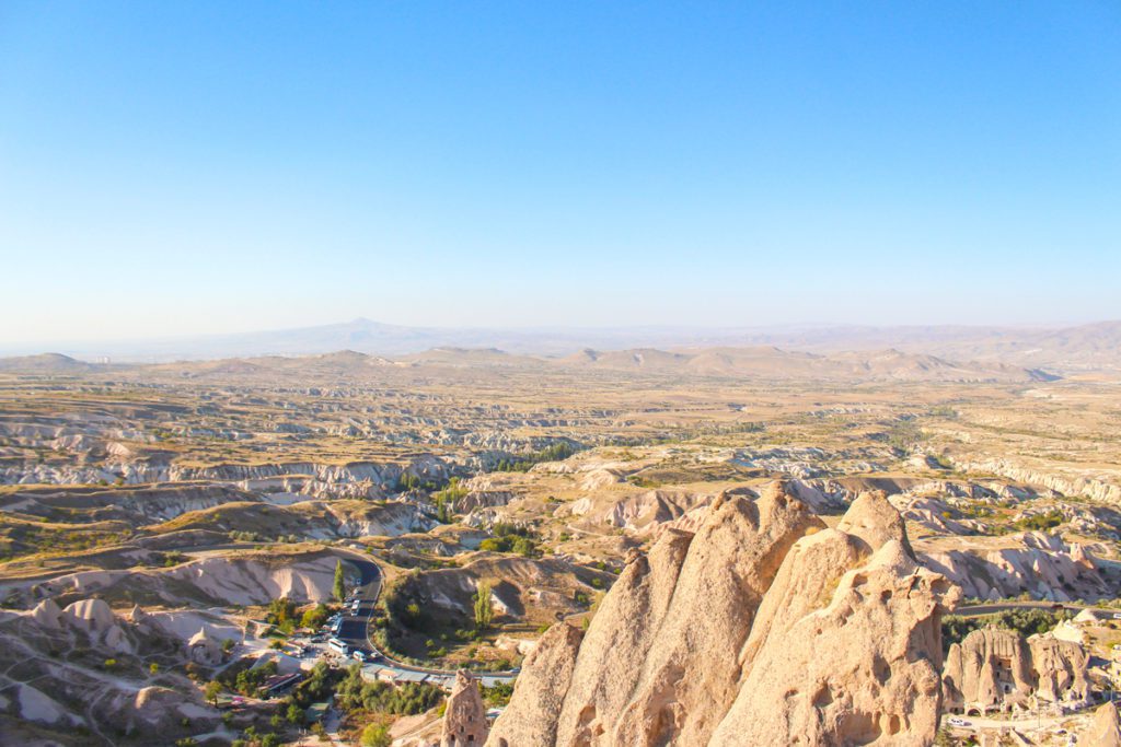 view of cappadocia from uchisar castle